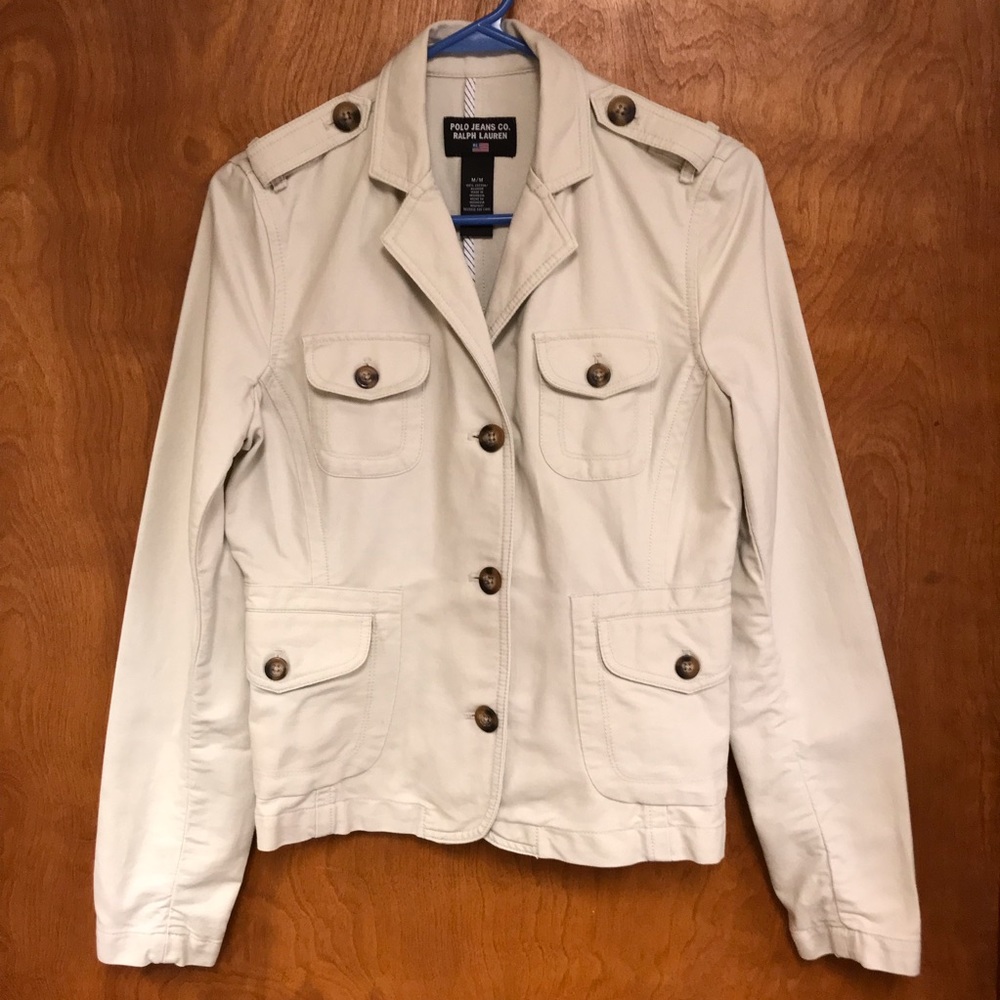 Polo Jeans Co Ralph Lauren Mini Corduroy Jacket, Size Medium - Off-White